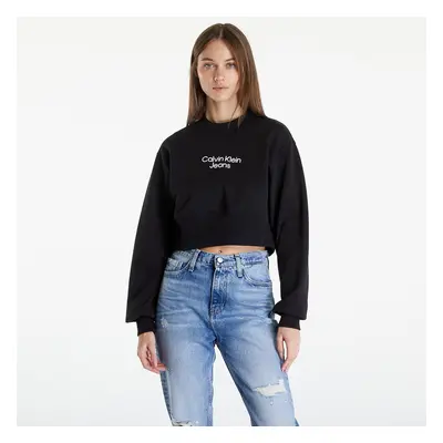 Pulóver Calvin Klein Jeans Stacked Institutional Sweatshirt Black