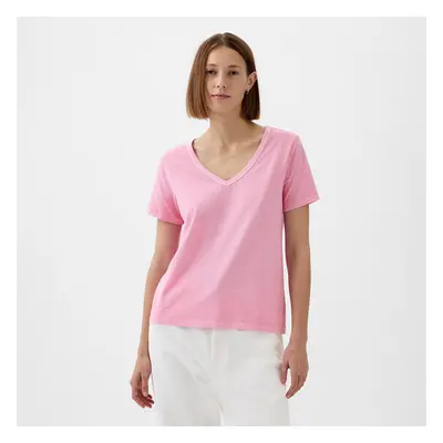 Póló GAP V-Neck Tee Sugar Pink