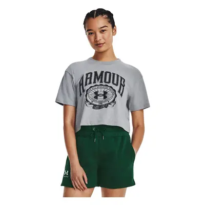 Póló Under Armour Collegiate Crest Crop Ss Steel Light Heather