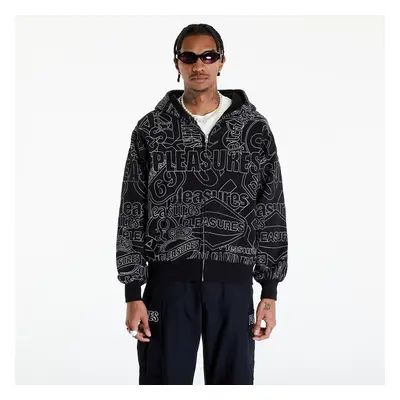 Pulóver PLEASURES Signal Zip Up Hoodie Black