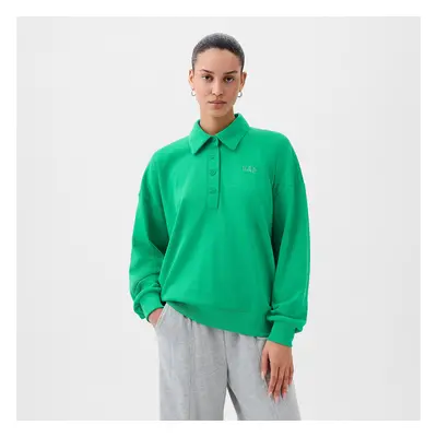 Pulóver GAP French Terry Logo Polo Sweatshirt Simply Green 17-5936