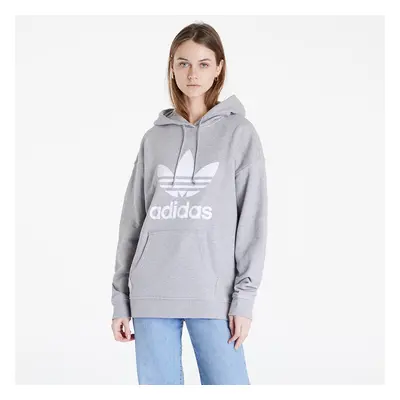 Pulóver adidas Originals Trefoil Hoodie Melange Grey/ White