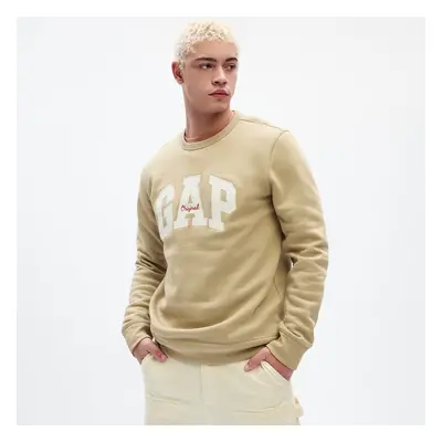 Pulóver GAP Crewneck Logo Sweatshirt Khaki