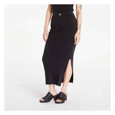 Szoknya Calvin Klein Jeans Soft Ribbed Lyocell Maxi Skirt Black