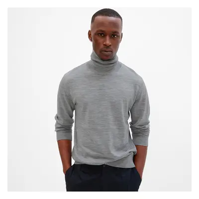 Pulóver GAP Merino T Neck Sweater Light Grey Heather