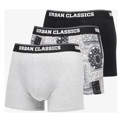 Urban Classics Organic Boxer Shorts 3-Pack Bandana Grey/ Grey/ Black