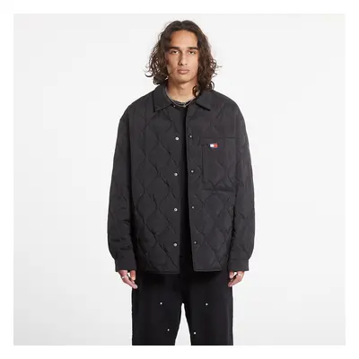 Kabát Tommy Jeans Quilted Shacket Black