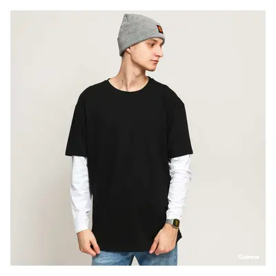 Póló Urban Classics Oversized Shaped Double Layer LS Tee Black/ White