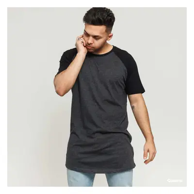 Póló Urban Classics Shaped Raglan Long Tee Black