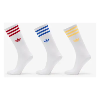 adidas High Crew Solid Socks 3-Pack White / Blue / Spark / Better Scarlet