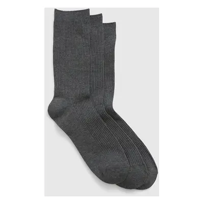 GAP Basic Crew Socks 3-Pack Heather Grey