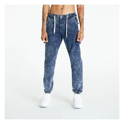 Nadrágok Urban Classics Denim Cargo Jogging Pants Light Skyblue Acid Washed