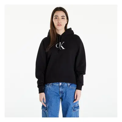 Pulóver Calvin Klein Jeans Satin Hoodie Black