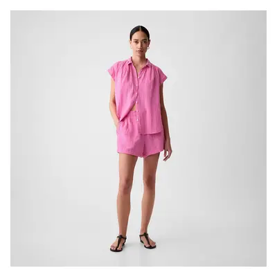 Sort GAP Crinkle Gauze Pull On Shorts India Pink