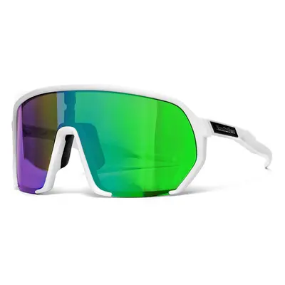 Napszemüvegek Horsefeathers Archie Bike Sunglasses White/ Mirror Green