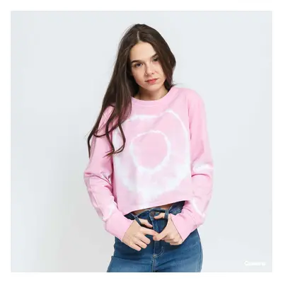 Pulóver Urban Classics Ladies Tie Dye Cropped Crewneck Pink