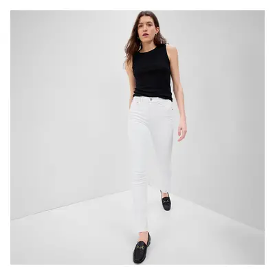 Nadrágok GAP Denim Pants Vintage Slim - High Rise Optic White