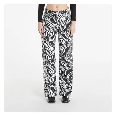 Nadrágok Sixth June Straight Leg Printed Jeans Black/ White