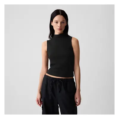 GAP Sleeveless Modal Mock Neck Black