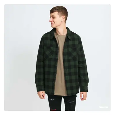 Kabát Urban Classics Padded Check Flannel Shirt Green / Black