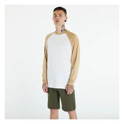 Póló Urban Classics Organic Oversized Raglan Longsleeve White/ Union Beige