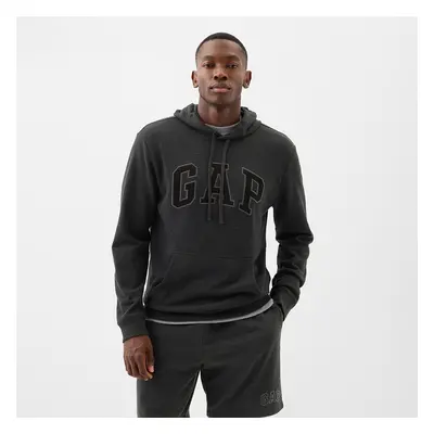 Pulóver GAP French Terry Pullover Logo Hoodie B85 Charcoal Heather