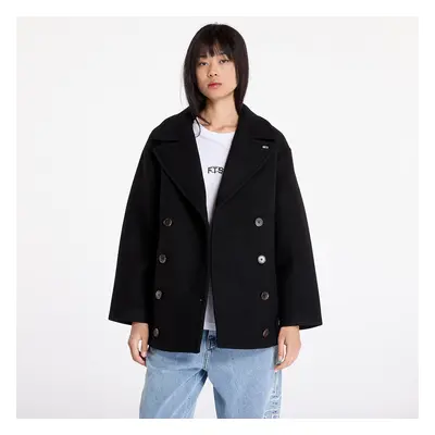 Kabát Tommy Jeans Wool Peacoat Black