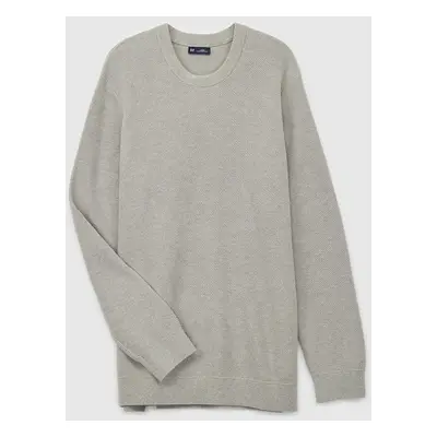 Pulóver GAP Crew Texture Light Grey Heather