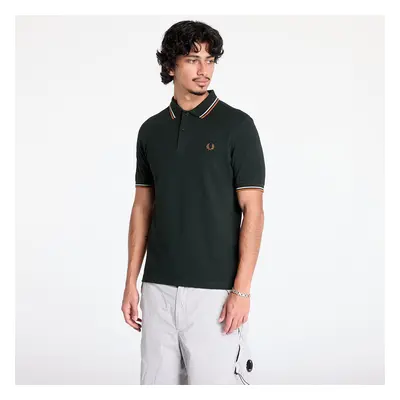 Póló FRED PERRY The Twin Tipped Shirt Night Green/ Silver Blue/ Marmalade