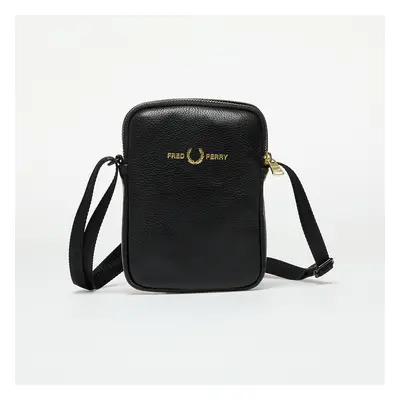 Táska FRED PERRY Tumbled Leather Side Bag Black