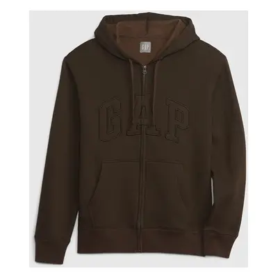 Pulóver GAP Fullzip Hoodie Woodsy Brown