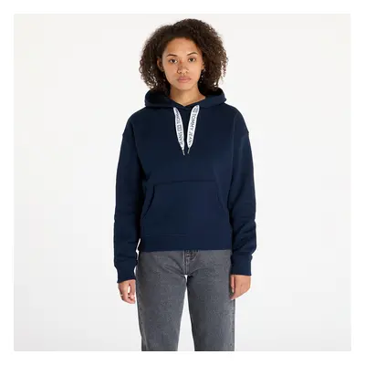 Pulóver Tommy Jeans Boxy Logo Drawcord Hoodie Navy