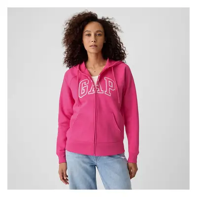 Pulóver GAP Logo Full Zip Hoodie Sizzling Fuchsia