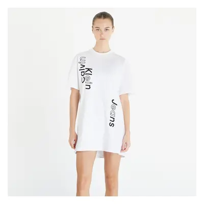 Ruha Calvin Klein Jeans Multi Placement Logo Tee Dress Bright White