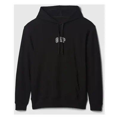 Pulóver GAP French Terry Pullover Mini Logo Hoodie Black