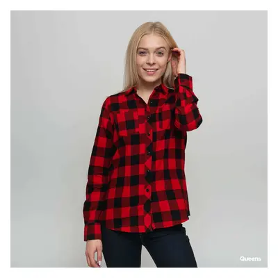 Ing Urban Classics Ladies Turnup Checked Flanell Shirt Black/ Red