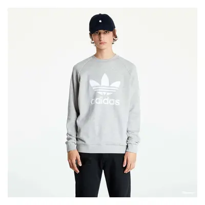 Pulóver adidas Trefoil Crew Medium Grey Heather/ White