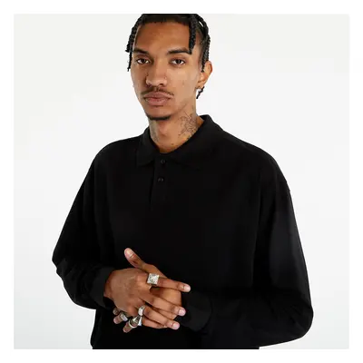 Póló Urban Classics Boxy Polo Longsleeve Black