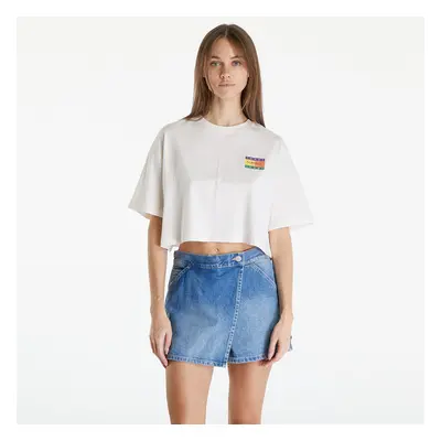 Póló Tommy Jeans Oversized Cropped Summer Flag Tee Ancient White