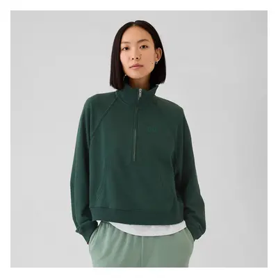 Pulóver GAP Logo Quarter Zip Essex Green