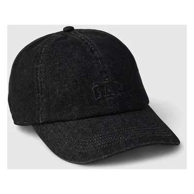 Baseball sapka GAP Logo Baseball Hat Black Denim Destroy