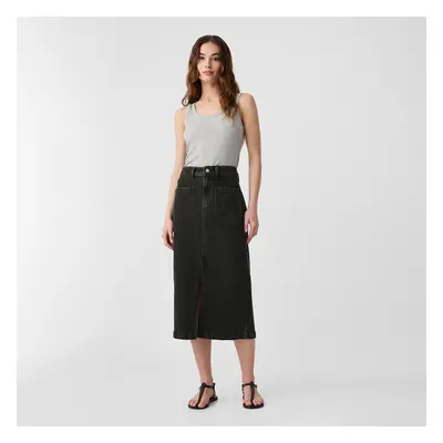 Szoknya GAP Denim Midi Skirt Black Wash