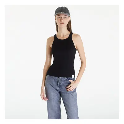 Calvin Klein Jeans Variegated Rib Woven Tank Top Black