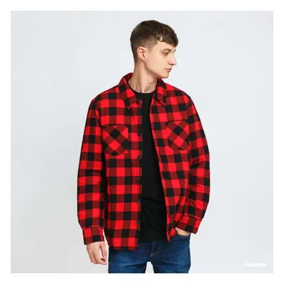 Kabát Urban Classics Padded Check Flannel Shirt Red/ Black