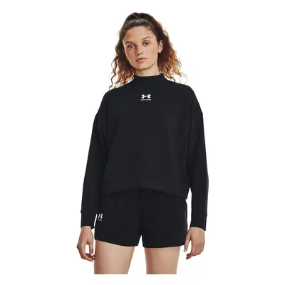 Pulóver Under Armour Rival Terry Mock Crew Black