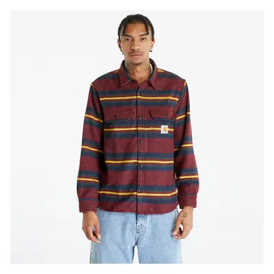 Kabát Carhartt WIP Oregon Shirt Jacket Starco Stripe, Bordeaux