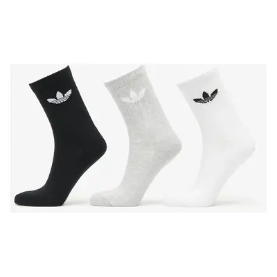 adidas Originals Trefoil Cushion Crew Sock 3-Pack White/ Medium Grey Heather/ Black