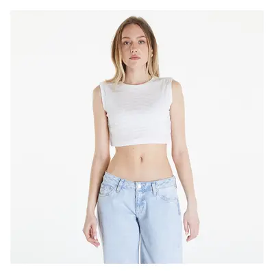 Top Calvin Klein Jeans Aop Cropped Tank Top Warp Logo White