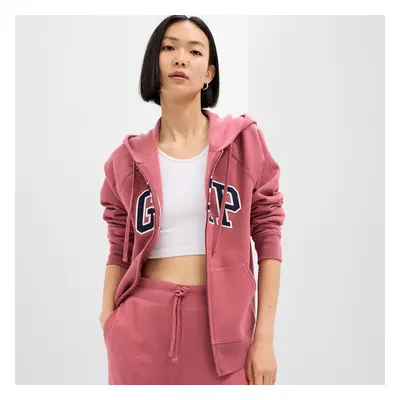 Pulóver GAP Fullzip Logo Hoodie Dry Rose