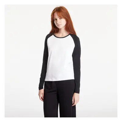 Póló Urban Classics Ladies Contrast Raglan Longsleeve White / Black